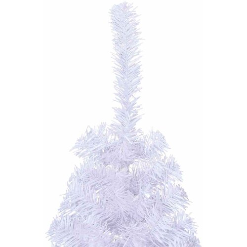  Umjetna polovica božićnog drvca sa stalkom bijela 150 cm PVC Slike