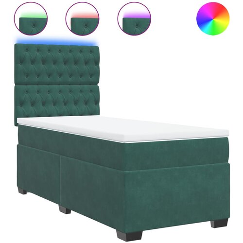 vidaXL Box spring krevet s madracem tamnozeleni 80 x 200 cm baršunasti Cijene