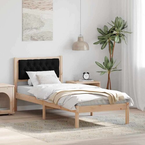  Okvir za krevet s uzglavljem Crna 90 x 200 cm tkanina Cene
