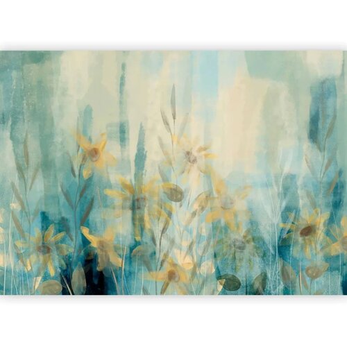  Foto tapeta - A touch of summer - floral motif with a meadow of flowers in blue tones 200x140 Slike