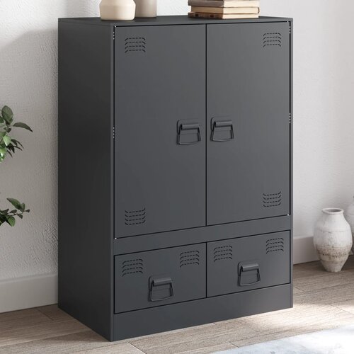 VidaXL Visoka komoda antracit 67 x 39 x 95 cm čelična Slike