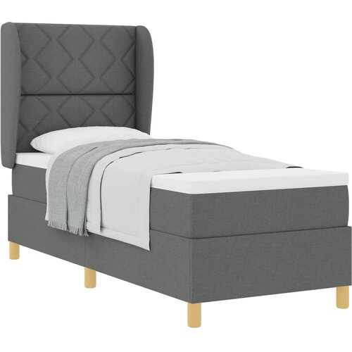  Krevet s opruga kutije Tamno siva 200 x 80 cm tkanina Slike