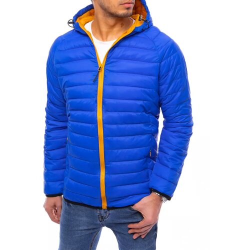 DStreet Men's quilted transitional blue jacket TX4065 Slike
