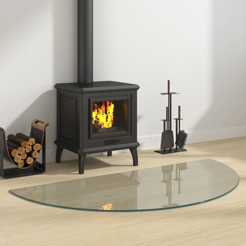 vidaXL Staklena ploča za kamin polukružna 1200 x 600 mm Cijene