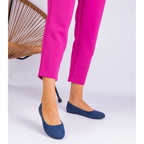 D/CEO marka niezdefiniowana Navy blue women&amp;#039;s ballet flats with a bow, suede Ingera Slike