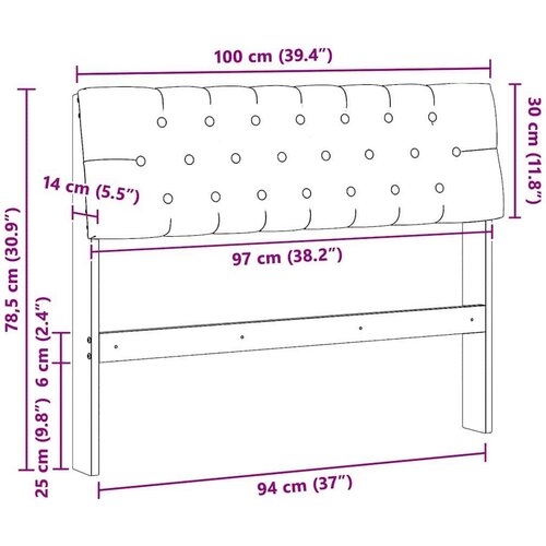 VidaXL tapecirani uzglavlje svijetlo siva 100 cm čvrsto borovo drvo Slike