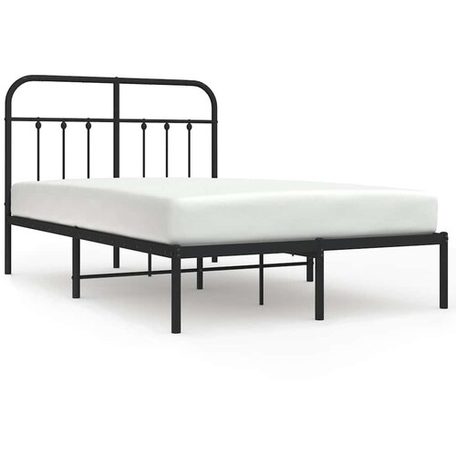  Metalni okvir za krevet s uzglavljem crni 120x200 cm Slike