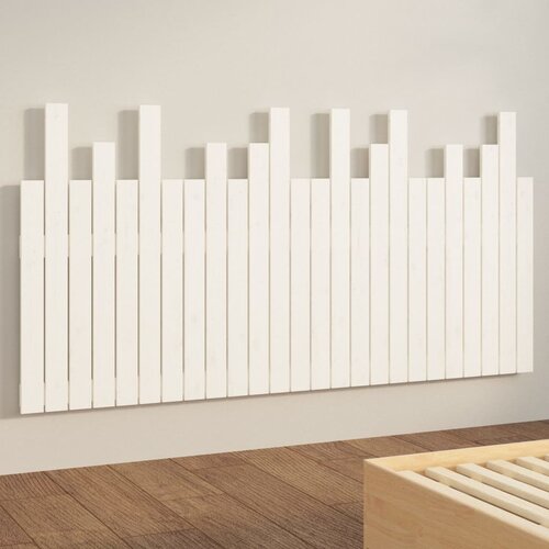 Zidno uzglavlje bijelo 159,5x3x80 cm od masivne borovine Slike