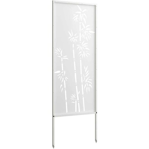 VidaXL Privatnost u vrtu Bijelo 50 x 140 cm Hladno valjana čelična Slike