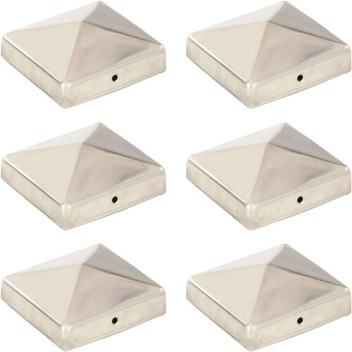vidaXL Piramidni pokrovčki za stebričke 6 kosov jeklo 81x81 mm Cene