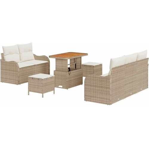  Sjedeća garnitura za vrt 8 kom. poliratan 176 x 62 x 85 cm Slike
