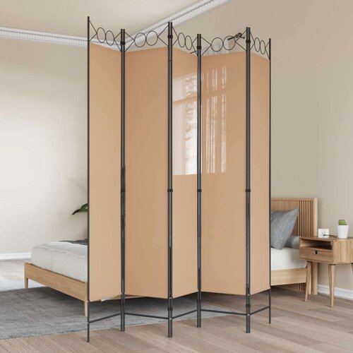 5-Panelni Pregrađivač Bež 200 x 220 cm Tkanina - Bež 200 x 220 cm Cene