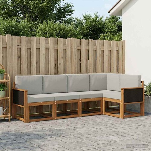  Set vanjskih sofa 5 kom. Prirodna i svjetlosiva Poliester Smeđa 243 x 124,5 x 73 cm Cene