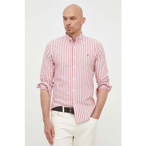 Polo Ralph Lauren Pamučna ko&amp;scaron;ulja za mu&amp;scaron;karce, boja: crvena, slim, o button-down ovratnikom Slike