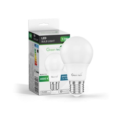 Greentech led sijalica e27 12w 4000k 1200lm a60 ip40 epistar chip ( BLX-6116 ) Cene