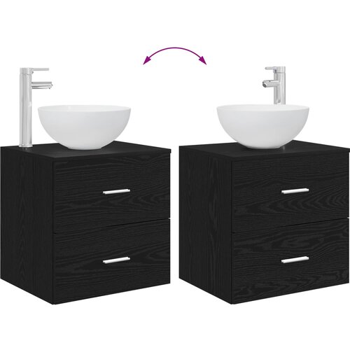  Set namje&amp;scaron;taja za kupaonicu 2 kom. Crni hrast 49,5 x 41 x 80 cm Slike