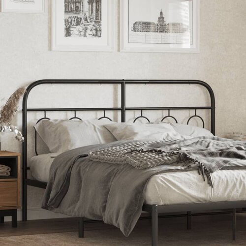 vidaXL Metalno uzglavlje crno 150 cm Cijene