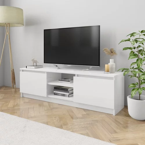 vidaXL TV omarica visok sijaj bela 120x30x35,5 cm iverna plošča