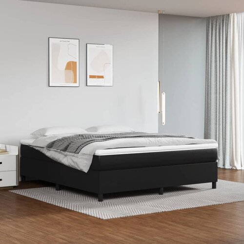  Okvir za krevet s oprugom crni 160x200 cm od umjetne kože Cene