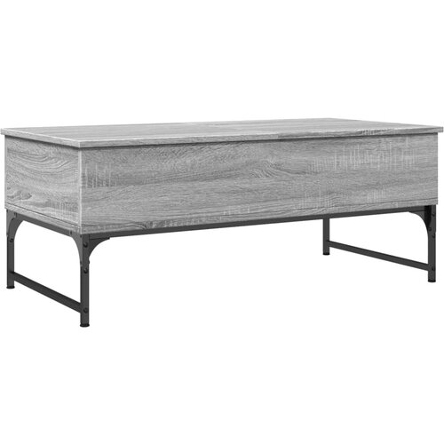 vidaXL Stolić za kavu siva boja hrasta 100x50x40 cm od drva i metala Cijene