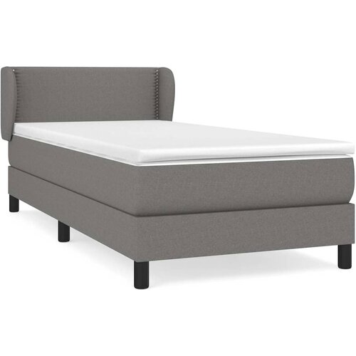  Krevet s oprugama i madracem tamnosivi 90 x 190 cm od tkanine Slike