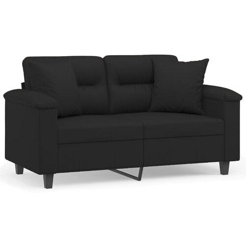 Maison Chic kavč - Sofa - Kanape dvosed z blazinami črn 120 cm tkanina iz mikrovlaken, (21727729) Cene