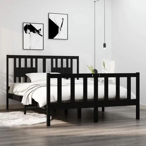  za krevet od masivnog drva crni 140 x 190 cm