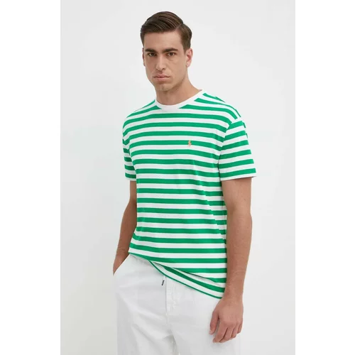 Polo Ralph Lauren Pamučna majica za muškarce, boja: zelena, s uzorkom, 710926999