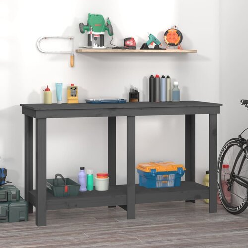 vidaXL Radni stol siva 140x50x80 cm od masivne borovine Cijene
