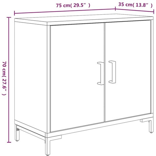  Komoda smeđa 75 x 35 x 70 cm od masivne borovine Slike