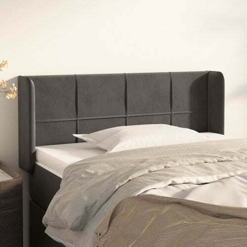 vidaXL Uzglavlje s ušima tamnosivi 93x16x78/88 cm baršunasti Cijene