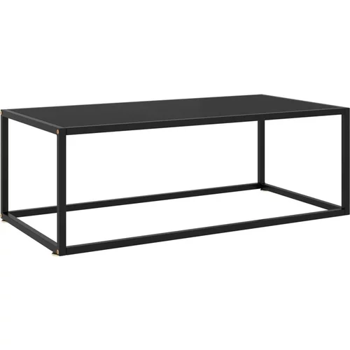  Klubska mizica črna s črnim steklom 100x50x35 cm