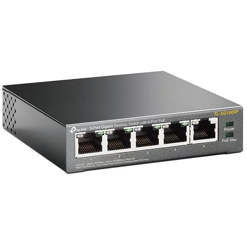 Tp-link TL-SG1005P 5-Port Gigabit Unmanaged Switch with 4-Port PoE+, 802.3af/at PoE+, 65W PoE Power supply, 802.1p/DSCP QoS for