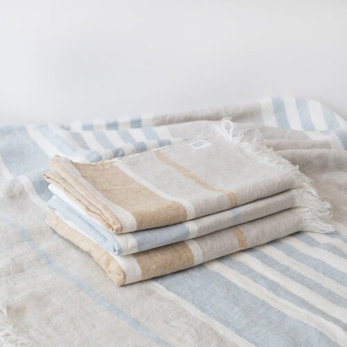 Linen Tales Lanena deka za plažu 140x170 cm Allure Stripe &amp;ndash; Slike