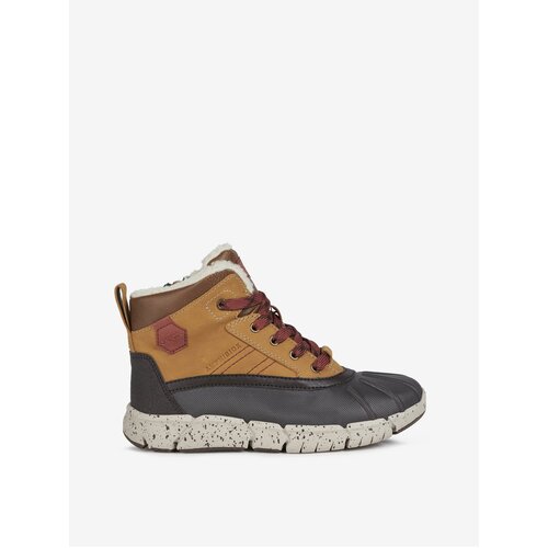 Geox Black-Brown Boys&amp;#039; Ankle Leather Boots with Artificial Fur Flexyper - Unisex Slike