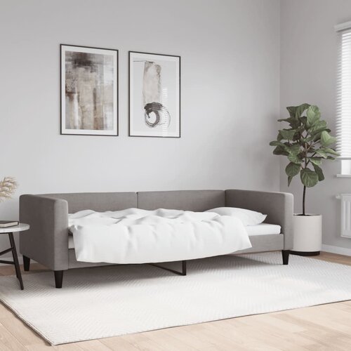 VidaXL Dnevni krevet smeđesivi 90 x 200 cm od tkanine Slike