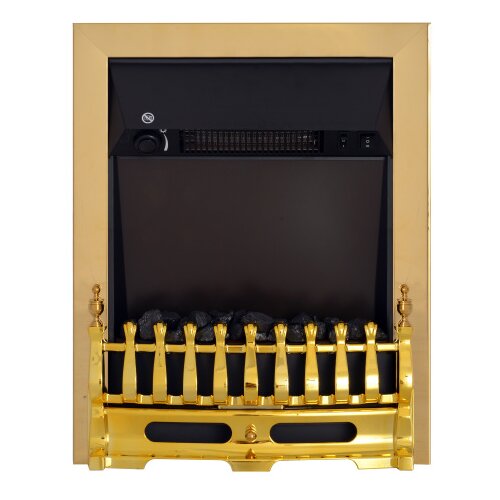 Nesta Električni kamin, samostoječi kamin z učinkom plamena, 1000/2000 W, 48,2 x 18,5 x 59,2 cm, zlata barva, za prijetne večere, (5000493563) Cene