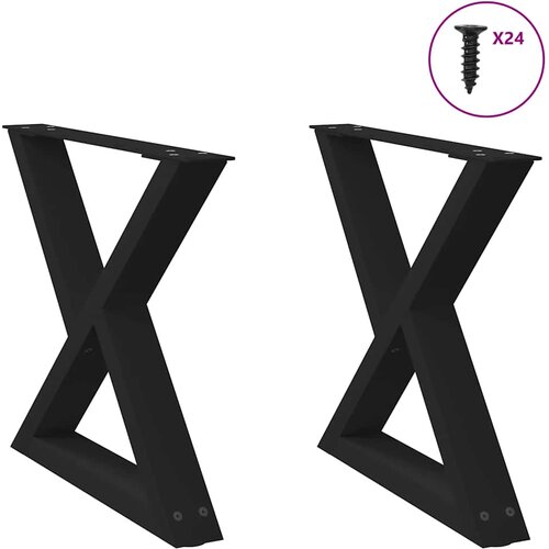  Noge za klub stolić 2 kom Crne 50 x (42-43,3) cm Čelične Slike