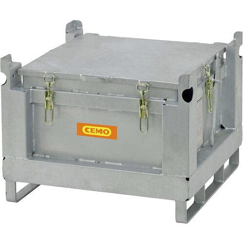 Cemo jeklen zbiralni in transportni zaboj za akumulatorje, prostornina 120 l, un-atest, dx&amp;scaron;xv 715 x 715 x 580 mm, od 2 kosov Slike