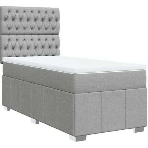 Maison Chic Box spring postelja - Vzmetna postelja z vzmetnico svetlo siva 90x200 cm blago SL4062, (21901736) Cene