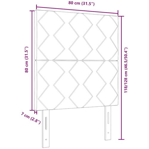  LED glava kreveta Plava 80 cm tkanina Slike