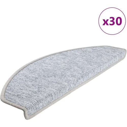 VidaXL Prostirke za stepenice 30 kom svijetlosive 65x24x4 cm Slike