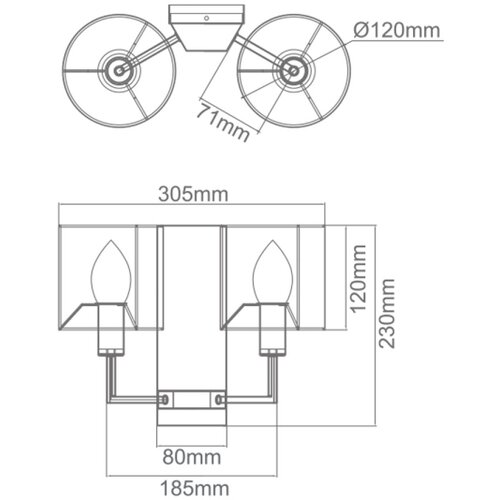 Open design OR81503 - zidna lampa casa 2xE14/12W/230V mesing/krem Slike