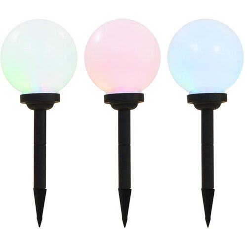 VidaXL Vanjske solarne LED svjetiljke 3 kom kuglaste 20 cm RGB Slike