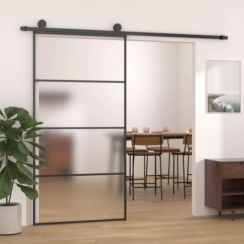  Klizna vrata od mutnog stakla ESG i aluminija 102 5x205 cm crna Cijene