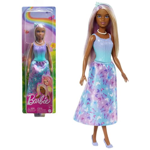 Mattel Barbie Dreamtopia: Princeska lutka v modro-vijolični obleki s metulji - Cene