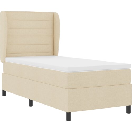Box Spring Krevet s Madracem Krem 90x200 cm Tkanina Slike