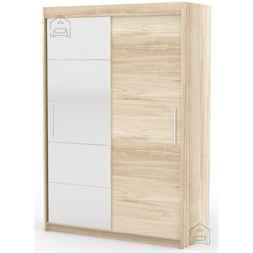 ADRK Furniture Garderobna omara z drsnimi vrati Esti - 150 cm - sonoma Slike