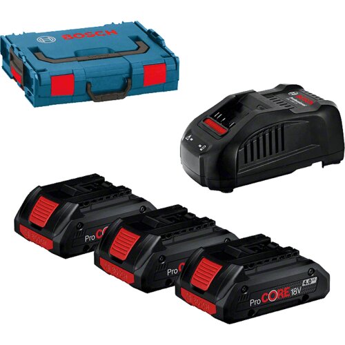 Bosch Starter set 3 x 18V ProCORE 4,0Ah + GAL 1880 CV + L-Boxx 102 Slike