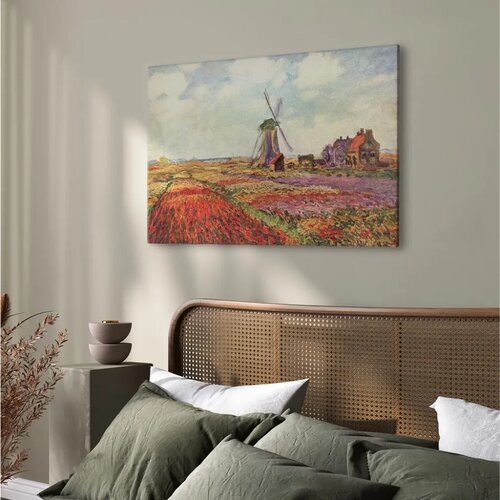  Slika - Claude Monet &amp;ndash; Tulip Fields with Windmill 60x40 Akustična Slike